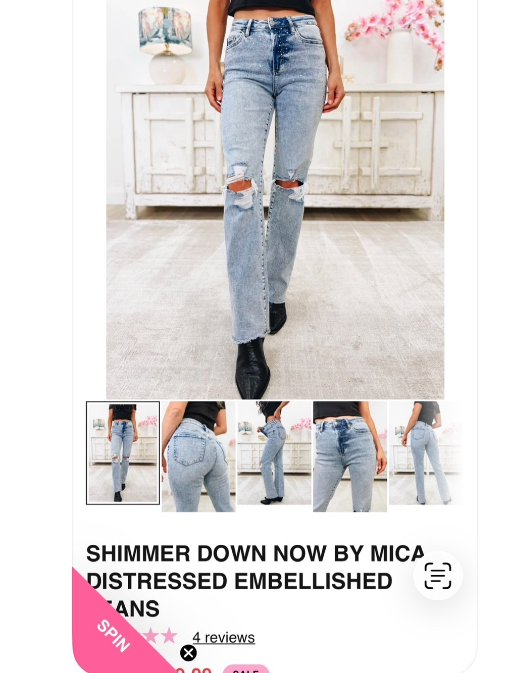 Mica bling embellished jeans